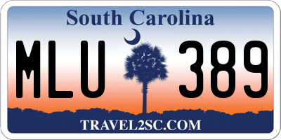 SC license plate MLU389