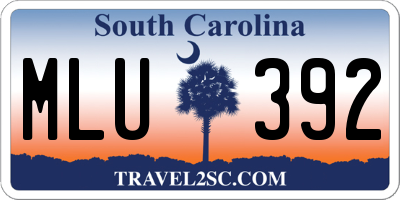 SC license plate MLU392