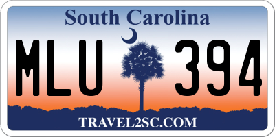 SC license plate MLU394