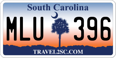 SC license plate MLU396