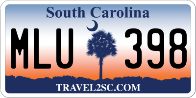 SC license plate MLU398