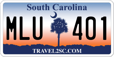 SC license plate MLU401