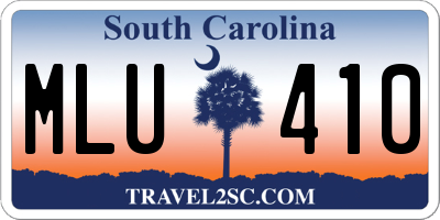 SC license plate MLU410