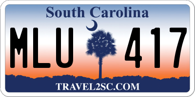 SC license plate MLU417
