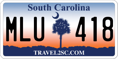 SC license plate MLU418