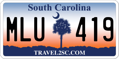 SC license plate MLU419