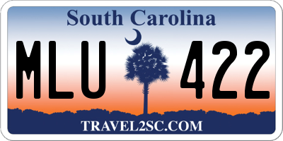 SC license plate MLU422
