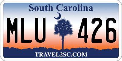 SC license plate MLU426
