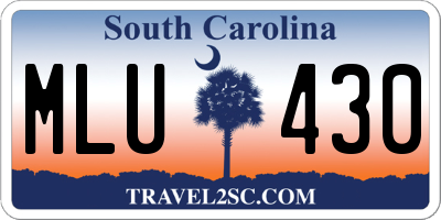 SC license plate MLU430