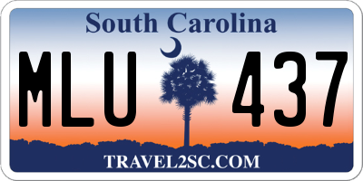 SC license plate MLU437