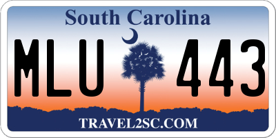 SC license plate MLU443