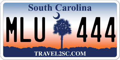 SC license plate MLU444