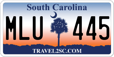 SC license plate MLU445