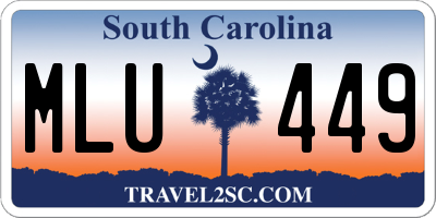 SC license plate MLU449