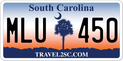 SC license plate MLU450