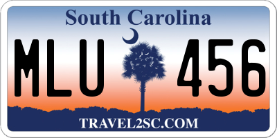 SC license plate MLU456