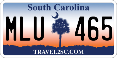 SC license plate MLU465