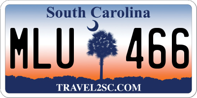 SC license plate MLU466
