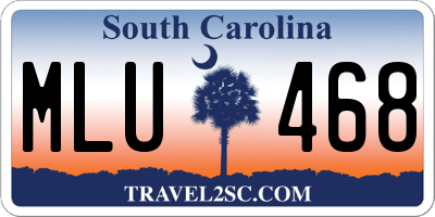 SC license plate MLU468