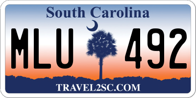 SC license plate MLU492