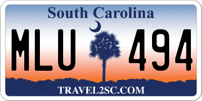 SC license plate MLU494