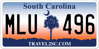 SC license plate MLU496