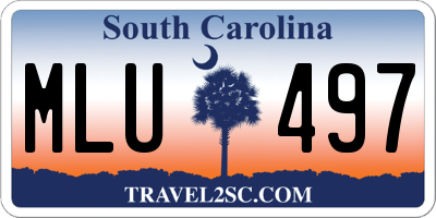 SC license plate MLU497