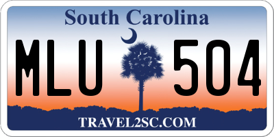 SC license plate MLU504