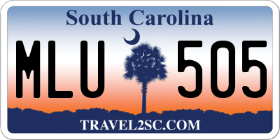 SC license plate MLU505