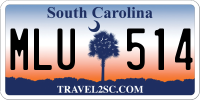 SC license plate MLU514