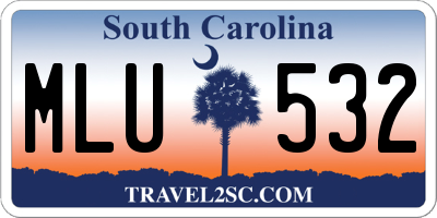 SC license plate MLU532