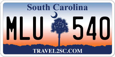 SC license plate MLU540