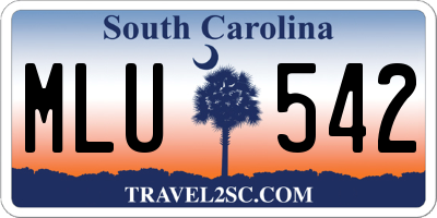 SC license plate MLU542