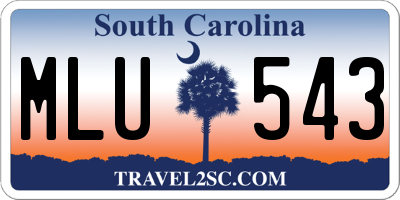 SC license plate MLU543