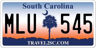 SC license plate MLU545