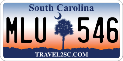 SC license plate MLU546