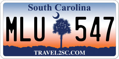 SC license plate MLU547