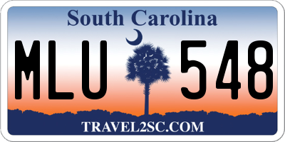 SC license plate MLU548