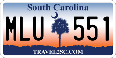 SC license plate MLU551