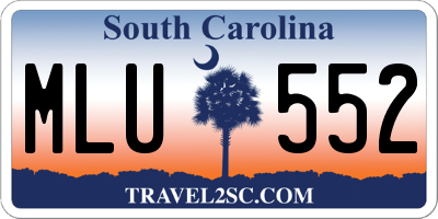 SC license plate MLU552