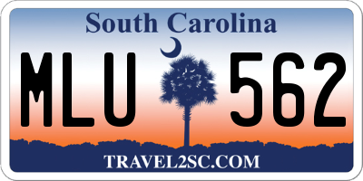 SC license plate MLU562