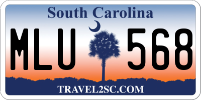 SC license plate MLU568