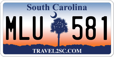 SC license plate MLU581