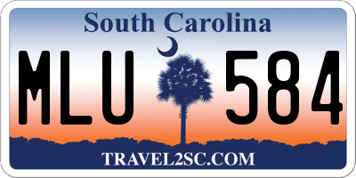 SC license plate MLU584