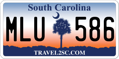 SC license plate MLU586