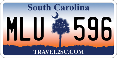 SC license plate MLU596