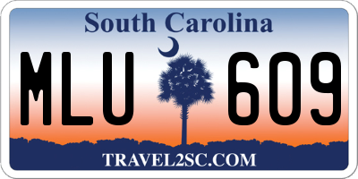 SC license plate MLU609