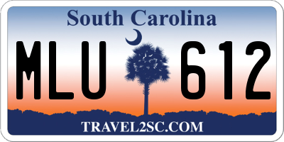SC license plate MLU612