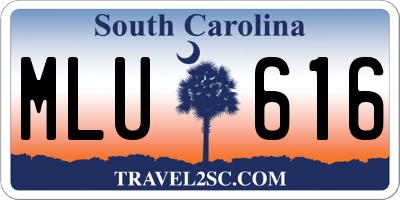 SC license plate MLU616