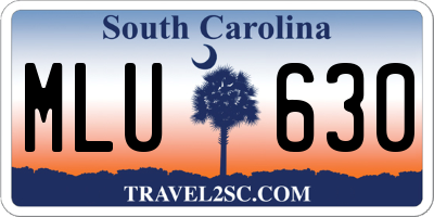 SC license plate MLU630